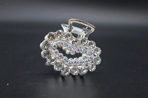2 Pack Small mini double diamond hair claw clips with crystals Unique - Picture 1 of 2