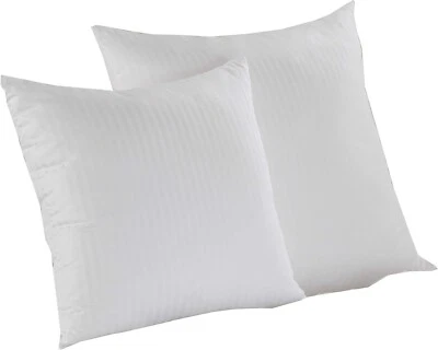 Cushion Case Pair Luxury Euro Continental Square Egyptian Cotton Satin Stripe - Image 1 of 3