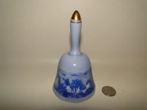 Currier & Ives The Farmer's Home Winter Bell Gold Trim - Picture 1 of 8