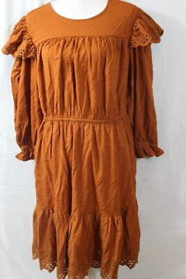 Universal Threads Prairie Style Blue/Brown/Orange Fall Dress Sizes XS-XXL (B333 - Image 1 of 4