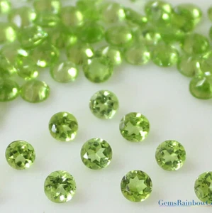 Natural Peridot Round Faceted 4mm Loose gemstones AAA Quality, Inclusion Free - Picture 1 of 8
