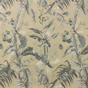 BRAEMORE BAMBOO PALM GRAPHITE TROPICAL FLORAL MULTIPURPOSE FABRIC BY YARD 54"W - Picture 1 of 7