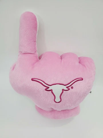 15" University of Texas UT Longhorns Hook 'em Horns Pink Hand Plush Team Spirit Cover