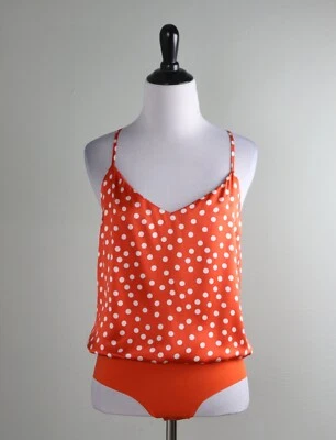 Top L'AGENCE NUEVO CON ETIQUETAS $202 Mariela Racer 100 % seda lunares espalda deportiva talla XS Foto 1 de 4