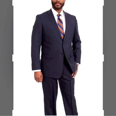 Steven Land Angelo Men’s Classic 3 Piece Black Wool 2 Button Suit 42/36L - Image 1 of 4