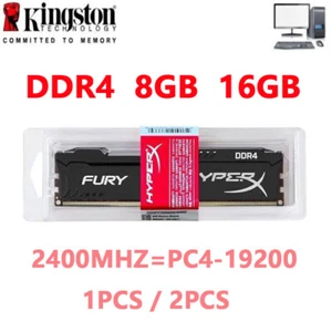 HyperX FURY DDR4 4GB 8GB 16GB 2400 PC4-19200 Desktop RAM Memory DIMM 288pin 1.2V - Picture 1 of 17