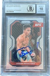JOSEPH BENAVIDEZ SIGNED 2021 PANINI PRIZM UFC CARD #35 BECKETT BAS AUTO 10 1 - Picture 1 of 1