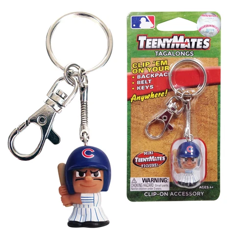 MLB Teenymates Tagalong Key Chain With Clip. Chicago Cubs Key Chain Cover