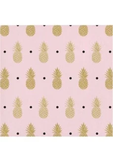 Gold Pineapple Wedding Foil Stamped 3-Ply Beverage Napkins 16 Pack Decoration - Picture 1 of 3