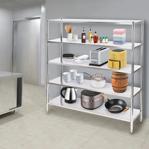 5 Tier Adjustable Shelf Storage Stainless Steel Shelving Heavy Duty Shelving - Picture 1 of 15