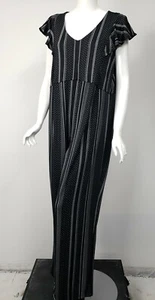 NY COLLECTION Black White Stretch Matte Jersey V-Neck Jumpsuit 3XP 3X Petite NWT - Picture 1 of 3