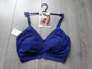 M&S MARKS & SPENCER BRIGHT INDIGO FLEXIFIT BRALETE BRA UK SIZE 12 D-E CUP - Picture 1 of 5