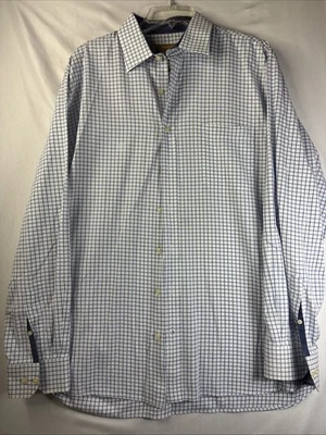 Camisa Schoffel Azul Cuadros Ajuste A Medida Manga Larga Con Botones 17 Foto 1 de 4