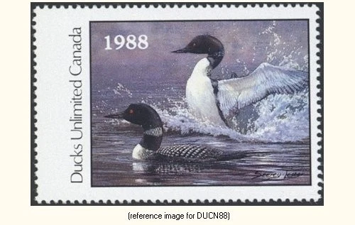 HALFPRICESOCIETY Ducks Unlimited Canada 1988 ($5) Stamp (loon) - Image 1 of 1