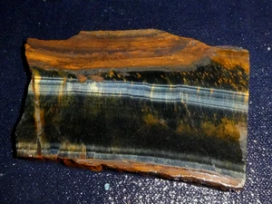 Tiger Eye Variegated slab - 33/4" x 2 1/2" -rough for cabbing or display - Picture 1 of 3