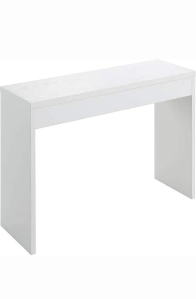 Console Table 48-In Wood Rectangular Minimalist Desk Vanity Living Room White - Image 1 of 4