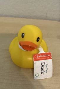 3” Infantino Classic Yellow Rubber Duck Style Collectible, Bath Toy, Jeep Duck - Picture 1 of 7