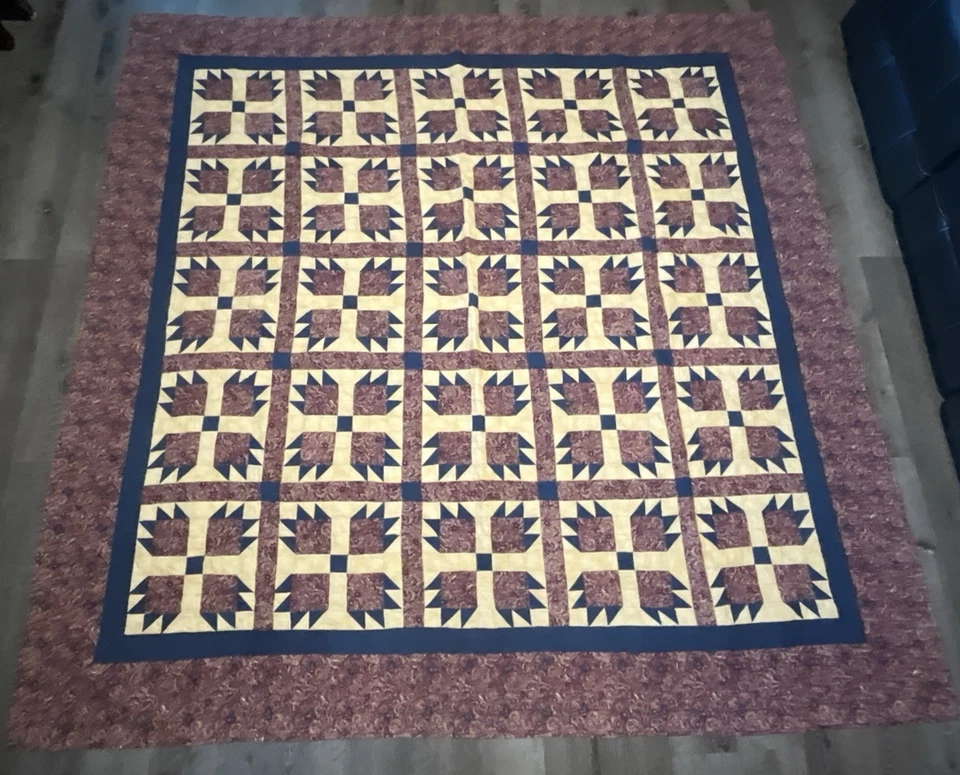 Colcha de cama Cracker Barrel por Donna Sharp marrom creme patchwork queen 90x90 - Imagem 1 de 4