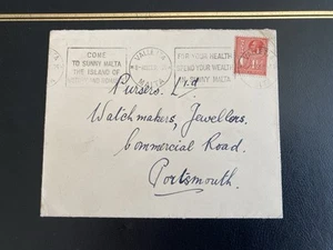 Malta 1936 Cover to UK w/ Come to Sunny Malta the Island of History & Romance SC - Picture 1 of 4