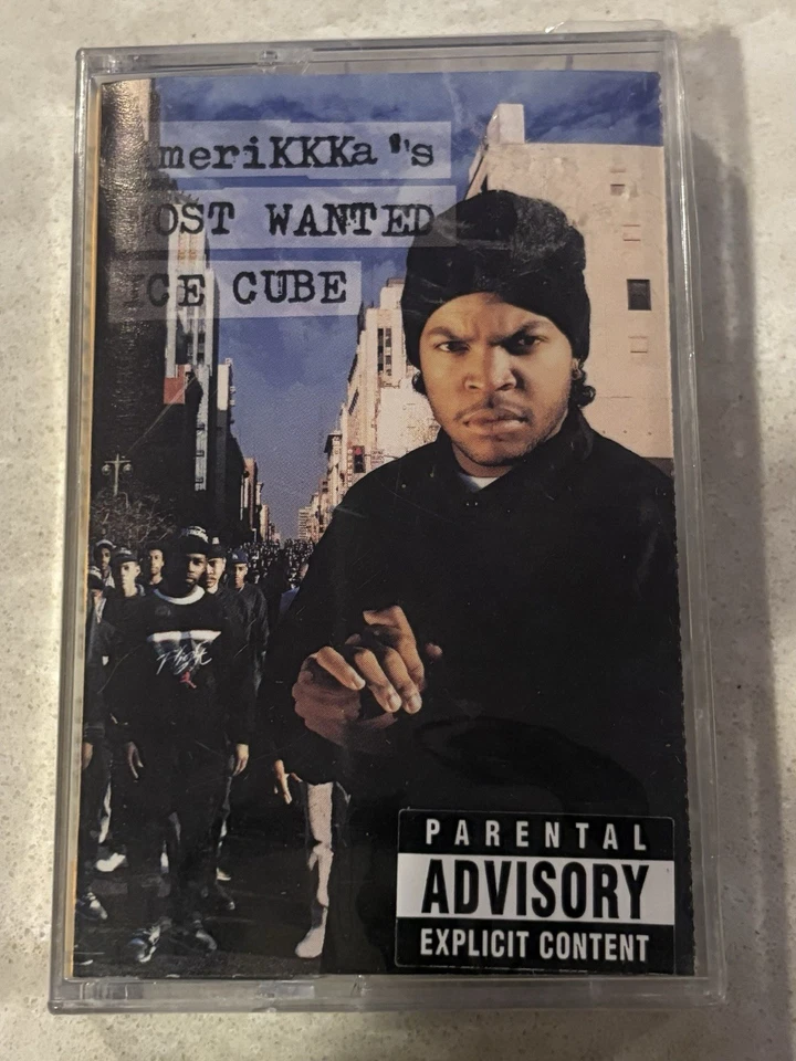 ICE CUBE AMERIKKKA’S MOST WANTED-RARE-OOP-NEW SEALED-CRACKED CASE ON BACK-1990 - Image 1 of 4
