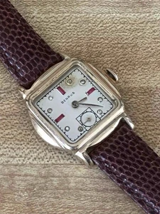 Reloj Benrus Años 40 Placa de Oro Laminado 10K 17 Joyas Esfera Suiza Diamante y Rubí - Imagen 1 de 12