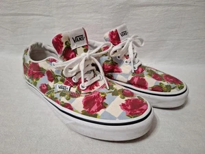 Vans Shoes Checker Rose Flowers Print Lace Tie Low Top Sneakers Women's Size 7 - Picture 1 of 13