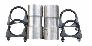 (2) 2-1/2”/2.5 x 9” ID/ID Exhaust Pipe Adapters 14g Aluminized W/4 2-1/2” Clamp - Picture 1 of 1
