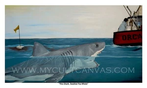 JAWS Art Print Poster Quint Hooper Brody DVD McFarlane Blu Ray Book Orca model - Picture 1 of 1