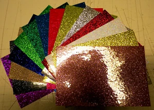 14 Farben, Glitzer Floke Vinyl, 4 Zoll x 6 Zoll (14 Stück) - Bild 1 von 1