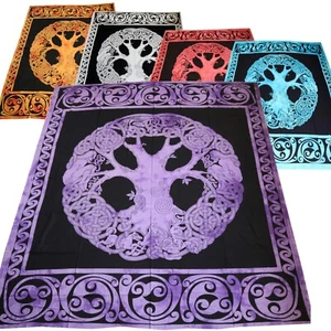 Tagesdecke Bettüberwurf Celtic Tree Batik Yggdrasil Decke Dekotuch XL Baumwolle - Bild 1 von 9
