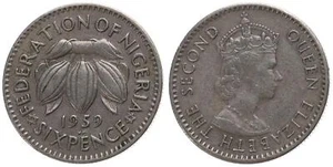 Federazione della Nigeria - 6 pence 1959 - IV - Foto 1 di 1
