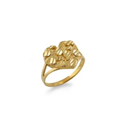 10K Gold Nugget Diamond-cut Heart Ring (Small) - Image 1 of 4