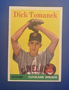 1958 Topps Dick Tomanek #123 Cleveland Indians Baseball Card NM