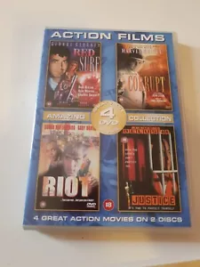 4 Action film dvd Red Surf/Corrupt/Riot/Justice Prism Leisure Corp. Exc cond - Picture 1 of 12