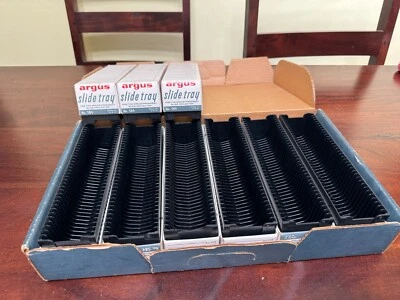 LOT OF 9 ARGUS SLIDE TRAYS- PHOTOGRAPHY - PICTURES - NEGATIVES - Image 1 of 4
