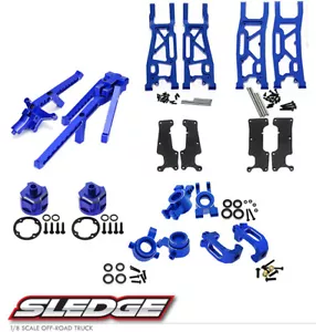 COMBO ALUMINIO F & R NUDILLO UN BRAZO CHASIS SOPORTE SET DIFF ESTUCHE PARA TRINEO TRAXXAS 1/8 - Imagen 1 de 14