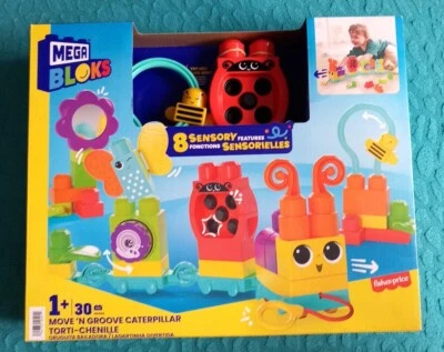 Mega Blocks 8 Sensory Features HK N44 30pcs Age 12 m+ By Fisherprice New! - Image 1 of 4
