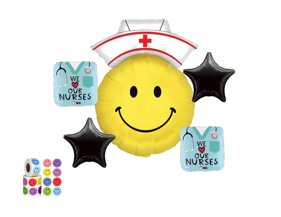 Nurse 5 Piece Balloon Bouquet Healthcare Graduation Birthday Decorations - Image 1 of 1