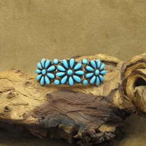 Brazalete con racimo de flores turquesa bloque de plata de ley de Paul Jones - Imagen 1 de 5