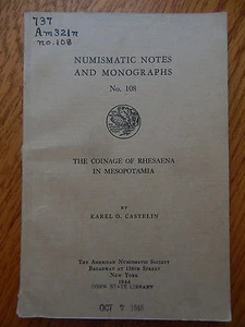 ANS Notes and Monographs #108: The Coinage of Rhesaena in Mesopotamia - Picture 1 of 2