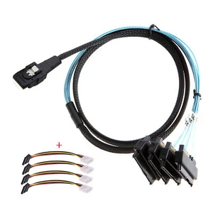 Internal Mini SAS Cable 36Pin SFF-8087 to SFF-8482 Hard Disk Power x4 SAS 29pin - Picture 1 of 8