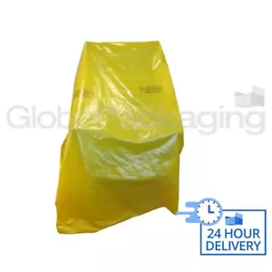 50x SACCHETTI PORTAPOLTRONA RIMOZIONE COPERTURA POLI GIALLO *100mu BORSE PESANTI* - Foto 1 di 6