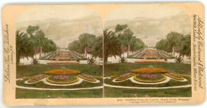 Vue Stéréo PHOTO 1880, Monte-Carlo Monaco Les jardins du Casino Littleton View - Picture 1 of 2