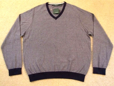 $175 BOBBY JONES COTTON-CASHMERE V-NECK SWEATER - XL - NEWwTAGS -FREE SHIPPING