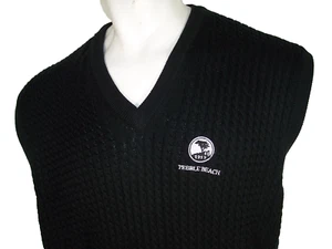 Pebble Beach Links XL Black Cotton V-neck Golf Sweater/Vest - Picture 1 of 5