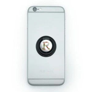 Letter R Floral Monogram Initial Mobile Phone Ring Holder Stand - Picture 1 of 5