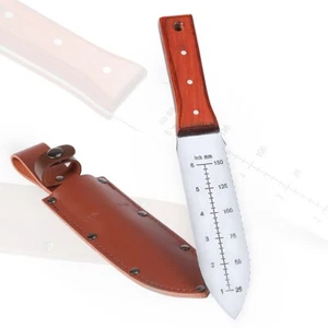 Hori Hori Garden Knife Weeding & Digging Tool 7” Blades Full Tang Leather Sheath - Picture 1 of 10