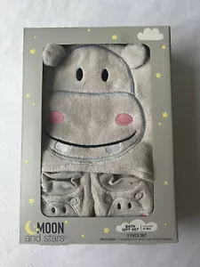 Moon and Stars Set da bagno bambino ippopotamo 3 pezzi (NUOVO DI ZECCA) - Foto 1 di 3