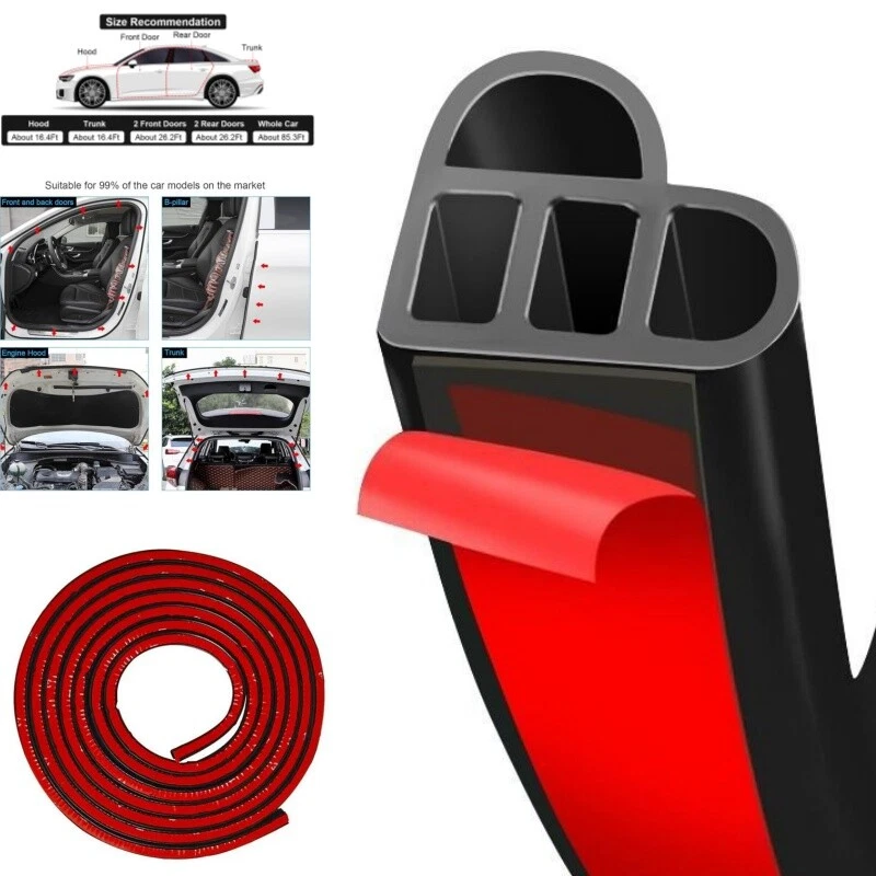 Tira universal de sellado de puerta para auto de 32,8 pies impermeable insonorización Foto 1 de 4