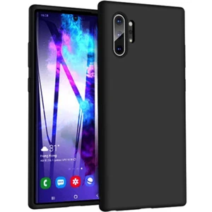 Liquid Silicone Gel Rubber Shockproof Case BLACK For Samsung Note 20 Ultra - Picture 1 of 2